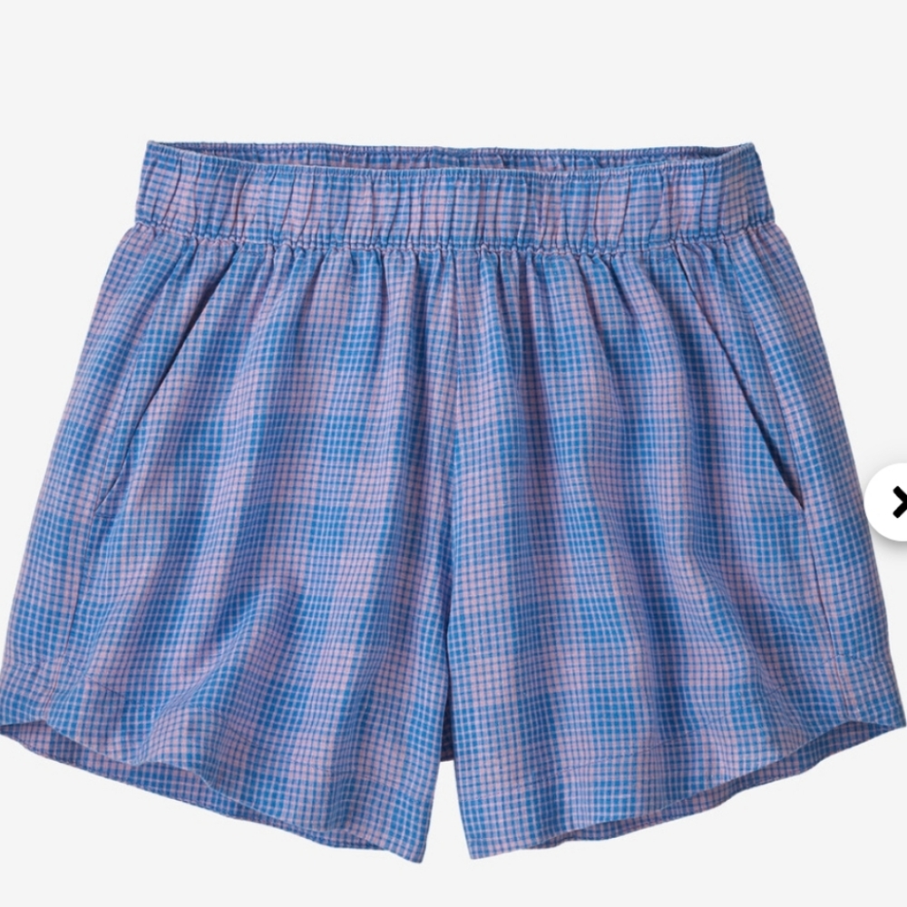 NWT Patagonia Women’s Garden Island Shorts Hemp Mauve 3.5" Plaid sz M or L avail